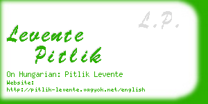 levente pitlik business card